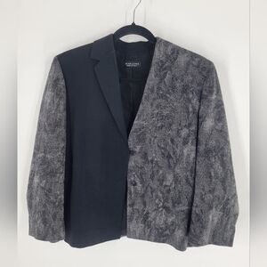 Marlowe Italian Made women's two‎ tone black gray blazer Size 14
